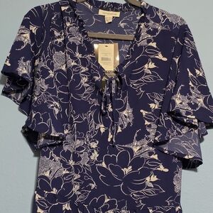 Loralette 22/24 New Navy Dress with White Floral Print